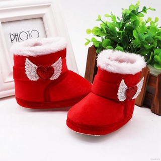 LOK03894 COD Baby Girl Print Baby Shoes Cotton Fleece Snow Boots Cute Girls Infant Shoes 0-18 Months