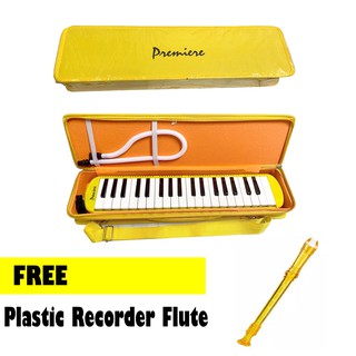 Premier 37 Key Melodica (Yellow) with FREE Plastic Flute