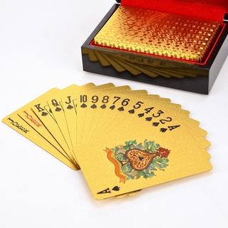 ✷₪24K Gold Poker Playing Cards Gold Foil Poker Party Birthday Gifts Waterproof Game playing cards Go (4)