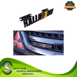 Metal Ralliart Front Sport Racing Grille Grill Badge Emblem Decals Fit Mitsubishi - Blacklaptop mous