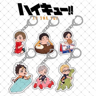 Anime Haikyuu Keychain Hinata Shoyo Kageyama Snacks Cute Acrylic Miya Keyring Wallet Pendant Bag Two side Key Ring (1)