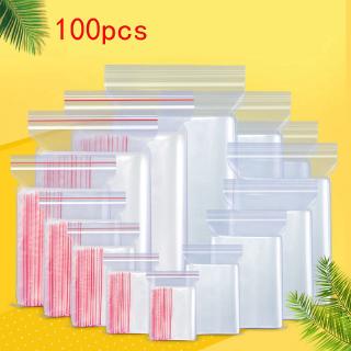 100Pcs Plastic Zipper Bag Lot Resealable Plastic Clear Poly Bag Reclosable Zipper / Zip Lock Bag/Ziplock Transparent Plastics Package