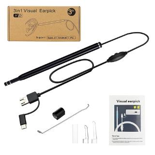 3-in-1 Endoscope Camera Otoscope Ear Nose Mouth Inspection Borescope Camera with 6LEDs Adjustable fo