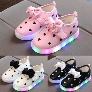 【Ready Stock】✁△☽COD Ready Stock Girls Shoe Kids Glowing Sneakers Luminous LED Shoes for Baby Girls S