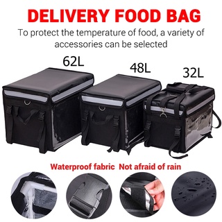 32L/48L / 62L Thermal Insulated Bag Food Business Food Delivery Bag Motorcycle Delivery Food Bag