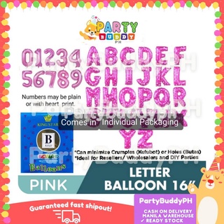 16" PINK Letter & Number Foil Balloons PartyBuddyPH
