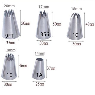 Baking decoration❏✱Ready Stock 5pcs Set Large Pastry Cakes Baking Tools Stainless Steel Nozzles Deco (2)