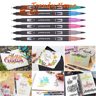 48/60/100/120 Colors Watercolor Pen Brush Markers Dual Tip Fineliner Drawing Coloring Art Markers (8)