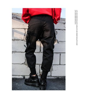 【Laa】｛COD｝High-quality Overalls women's hip hop pants Harajuku style loose bf tide brand handsome street jogging pants (7)