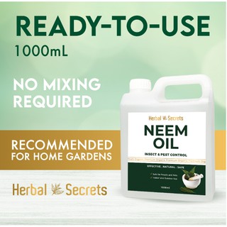 Herbal Secrets, Neem Oil, 1000mL, Neem Oil Plants, Pest Control, Organic, Oil, for, Flowers, Garden