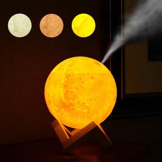 3D Moon Light Air Humidifier Diffuser Aroma Essential Oil USB Ultrasonic Purifier Night Light