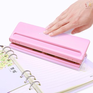 Adjustable 6-Hole Desktop Punch Puncher for A4 A5 A6 B7 Dairy Planner Organizer Six Ring Binder with (8)