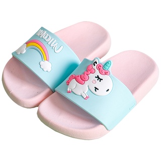 Suihyung Unicorn Slippers Boy Girl Summer Kids Rainbow Indoor Slippers Non-Slip Beach Sandals