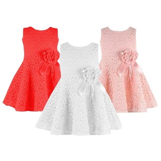 💋💋👯👗Baby Girls Bowknot Lace Floral Party Princess Dress (1)