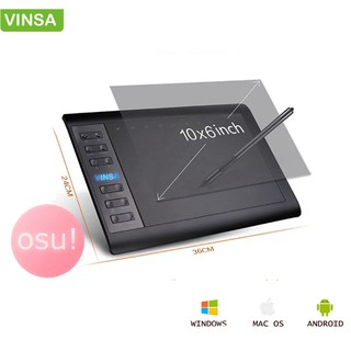 VIN1060 Plus Digital Graphics Drawing Tablet with Battery-Free Stylus for Phone PC Tablets