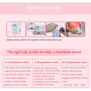 Portable Fetal doppler Heart Rate Monitor Home Use Pregnancy (6)