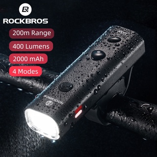 [AIHUAXU]Preferred ROCKBROS 400 Lumens USB Rechargeable Bikes Bicycles MTB LED Headlight