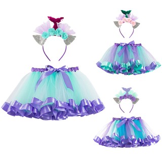 Girls Kids Tutu Party Dance Ballet Toddler Baby Costume Skirt+Headband Set