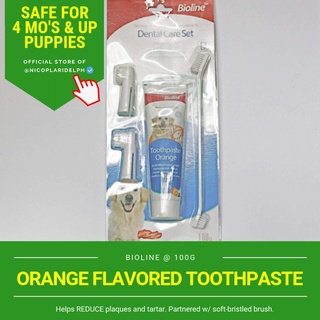 【Ready Stock】∋✕✐Bioline Orange Flavoured Dental Care Set with Toothbrush, Fingerbrush and Toothpaste