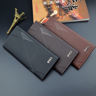 Men's Wallet Fashion Leather Long Wallet Ultra-thin Wallet Multi-card Slots Bi-Fold For Men 12122