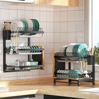 【PH Stock】2/3-Tier Dish Drainer Drying Rack Kitchen Countertop Plate Organizer Storage Shelf