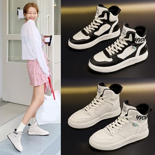 Authentic Leather High-Top Shoes Female2020Autumn and Winter New White Shoes Women's Genuine Leather