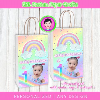 Rainbow Pastel Lootbags Candy Bags Birthday Can be Customized