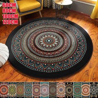 60/80/100/120cm Round Carpets Bohemian Bedroom Area Rug Living Room Floor Rug Non-slip Yoga Mat