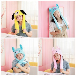 COD KPOP BTS BT21 Bunny Hat LED Rabbit Hat Ear Move Cartoon Ear Dance Hat