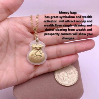 hetian jade necklace money bag