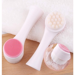 Silicone Facial Cleanser Brush Face Cleansing Massage Two Sided Cleansing Face Skin Care Tool 3D