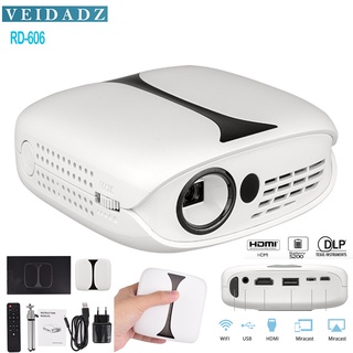 Portable Mini Android Projector RD-606 New Upgrade( Old Vamvo S1) DLP Smartphone REAL TV Android System Projector Mini DLP Rechargeable 5200mAh with USB TF HDMI HiFi (1)