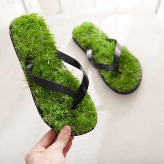 Lawn Flip-flops Men Women 2020 Summer Fashion Simulation Personality Grass Slippers Couple Models