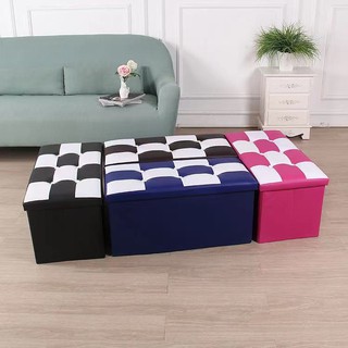 Faux Leather Folding Storage Sofa Cube Memory Foam Seat Foot Stools Box Laundry Storage Organizer (8)