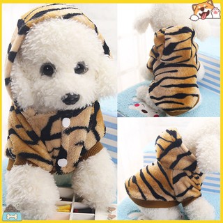 SPBS_Pet Coat Dog Jacket Puppy Tiger Stripes Hoodie Shirt Winter Clothing Apparel