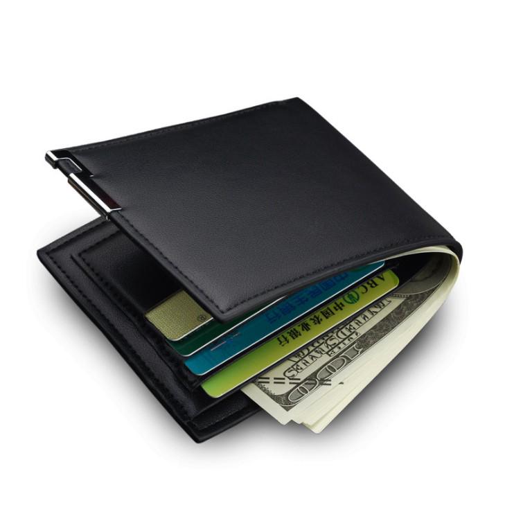 Men's Billfold Short Wallet PU Leather Coin Purse Clutch Bag (6)