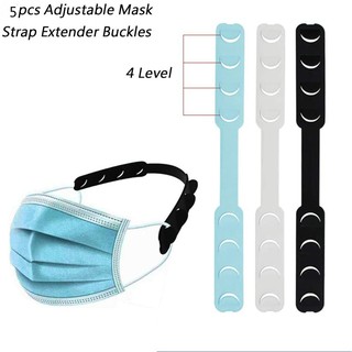 5pcs Mask Ear Hook Disposable Mouth Face Mask Strap Extender Anti-Slip Anti-Pain Adjusting Button Rope Buckle for Baby Child Adult