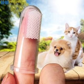 ☇⊙¤『27Pets』Super Soft Pet Finger Toothbrush Teddy Dog Brush Bad Breath Tartar Teeth Tool Dog Cat Cle