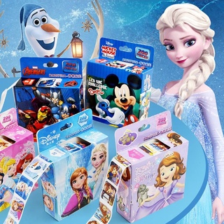 200Pcs/Box Disney Frozen Cartoon Stickers Princess Mickey Sofia Removable Sticker Girl Kids Children