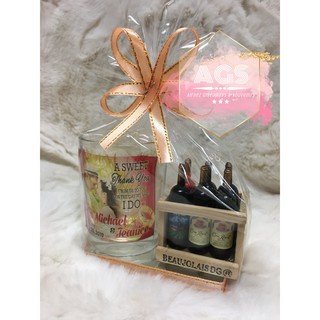 Shot Glass with Mini Wine Bottle Set Souvenir | Party Favors | Giveaways