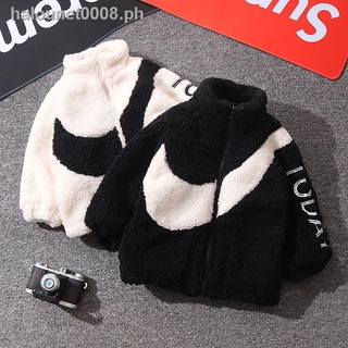 new pattern✉Boys and girls jackets thickened 2021 autumn and winter new sweater jackets imitation lamb velvet warm foreign children s wool sweater