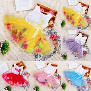 Baby Kids Girls Princess Tutu Dress Lace Bow Flower Hem Tulle dress