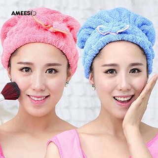 COD!!!Ameesi Useful Quick Dry Super Absorbent Microfiber Bathing Hair Drying Hat Turban Towel