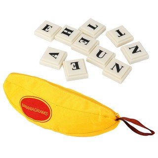 【nono】Bananagrams Crossword Game Alphabet Educational Game Scrabble Game Family Fun Game Bananagram Word Play Board (2)
