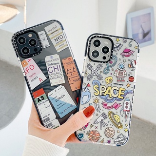 Air Ticket Barcode Space Soft Phone Case for IPhone 12 Pro 11Pro Max XR XS 7 8Plus Thickening Label Sticker Casetify Soft TPU Cover (2)