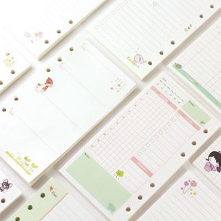 【Hot Stock】Two Size A5 A6 6 Holes Colorful Loose Leaf Notebook Refill Spiral Planner Inner Page