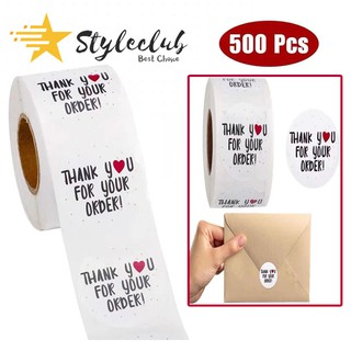 Styleclub 500 pcs of self-adhesive label sealing packaging label Thank you sticker