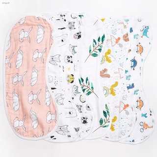 [wholesale]Ang bagong▤Organic 2-in-1 Bamboo Burp Bib Cotton Muslin Baby Burpy Cloth Swaddle Birdseye