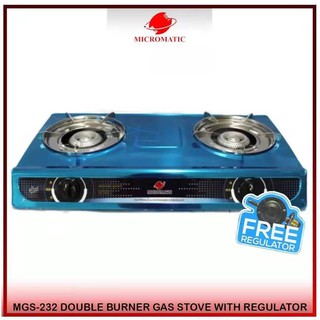 Micromatic MGS-232 Double Burner Gas Stove with Regulator（with 1 year warranty）