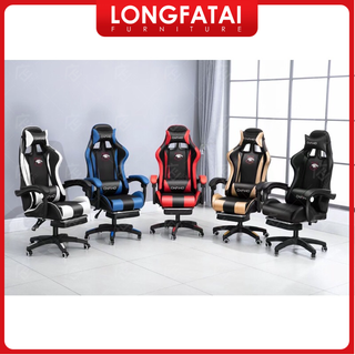 【longfatai】Longfatai Leather Gaming Chair Ergonomic Office Computer Chair High Back Swivel and Height Adjustment (2)